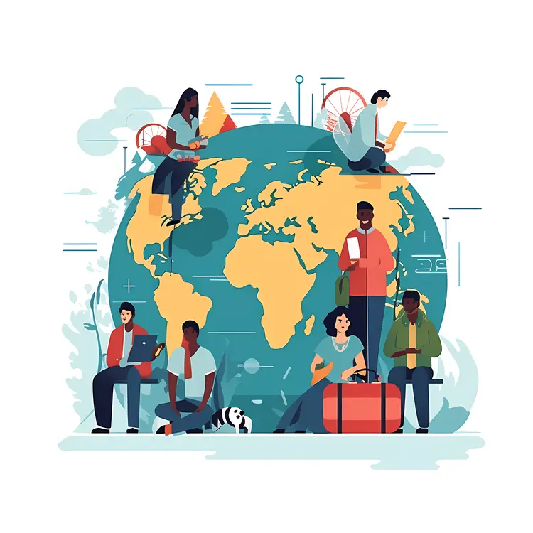 Global Community Connected Around the World