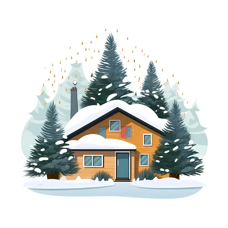 Small Cute Doodle House in Winter