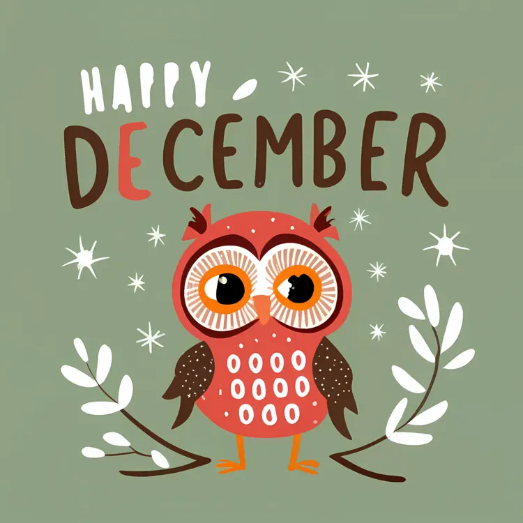 Happy December with a Cheerful Owl