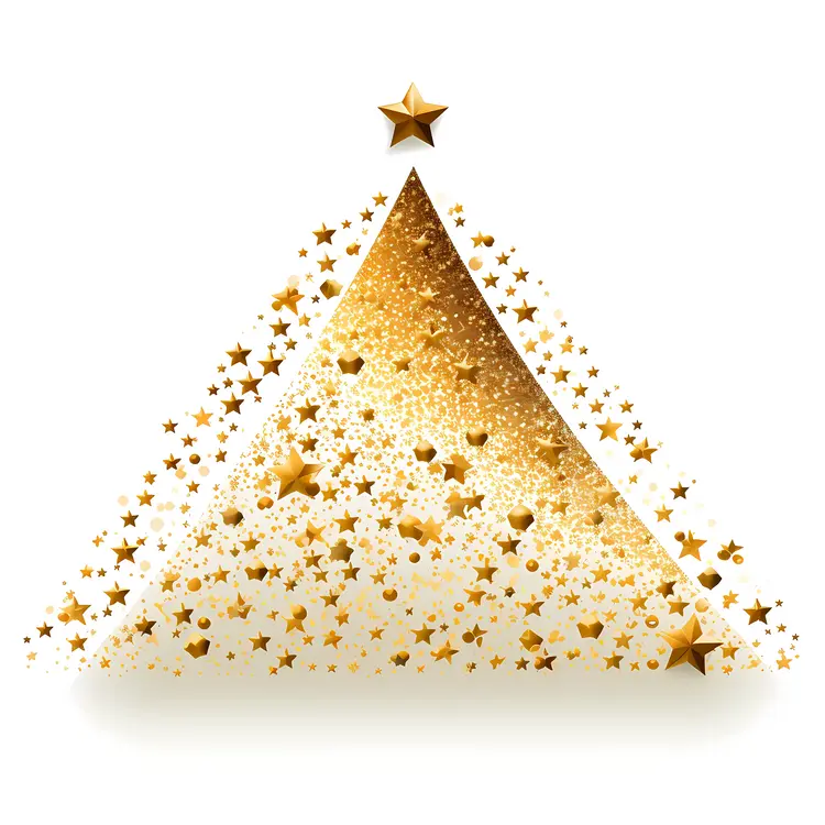 Golden Starry Christmas Tree