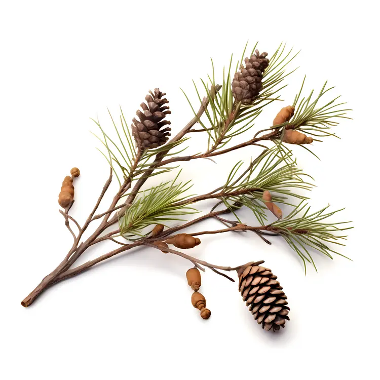 Pine Cone on Pine Branch for Christmas Decor