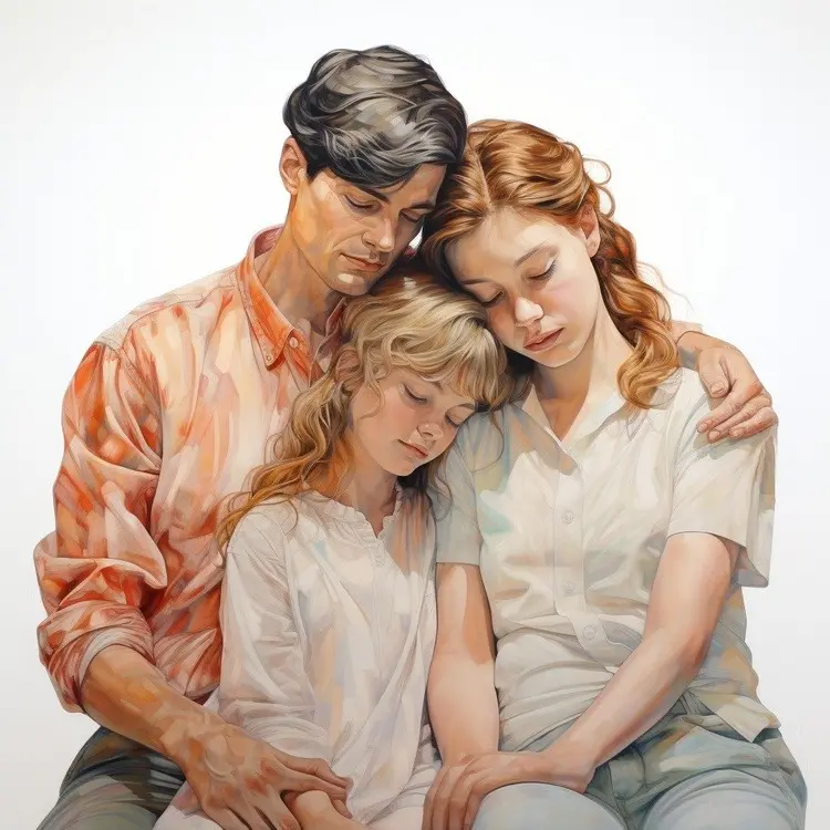 Family Comforting Each Other