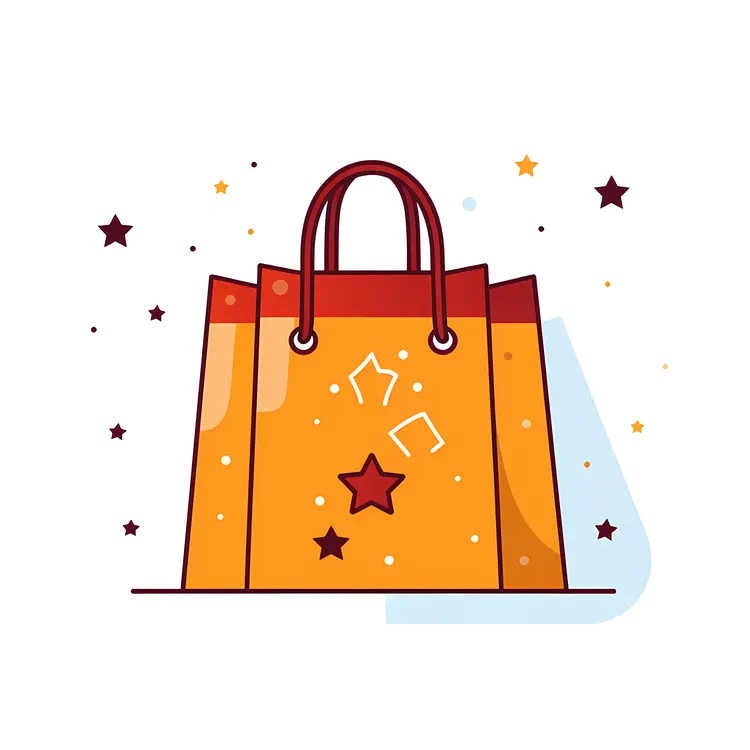 Star and Pattern Decorated Gift Bag