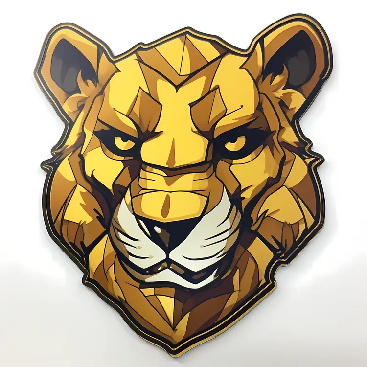 Geometric Lion Head Illustration