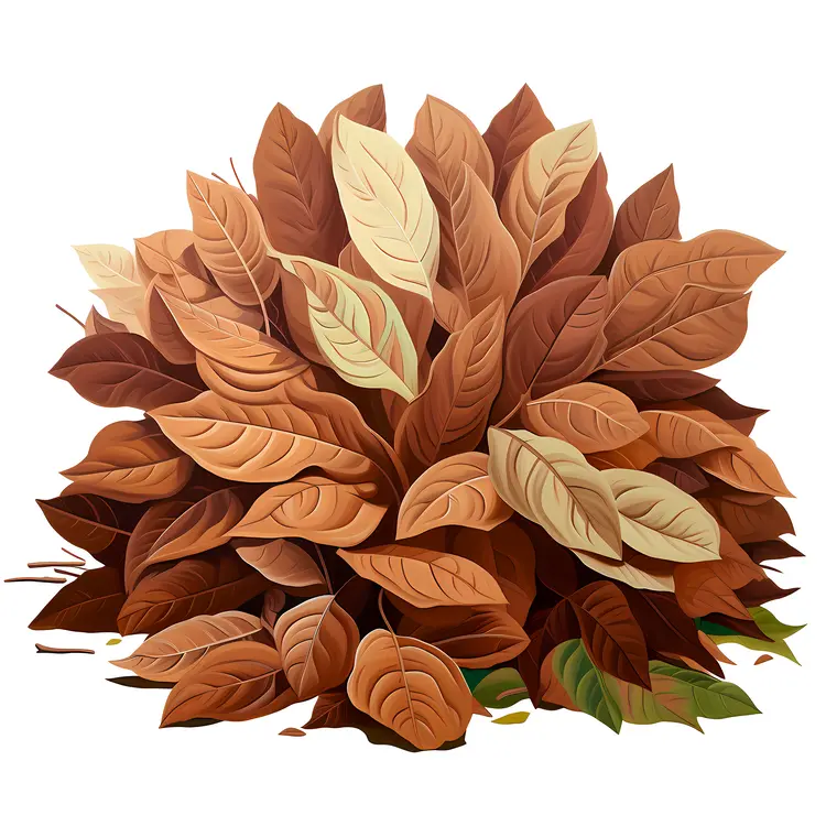 Pile of Brown Leaves for Autumn Season