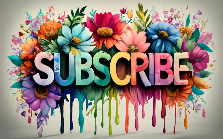 Colorful Subscribe Text with Flowers