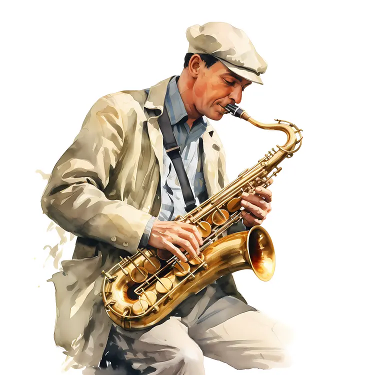 Saxophone Player in Cap