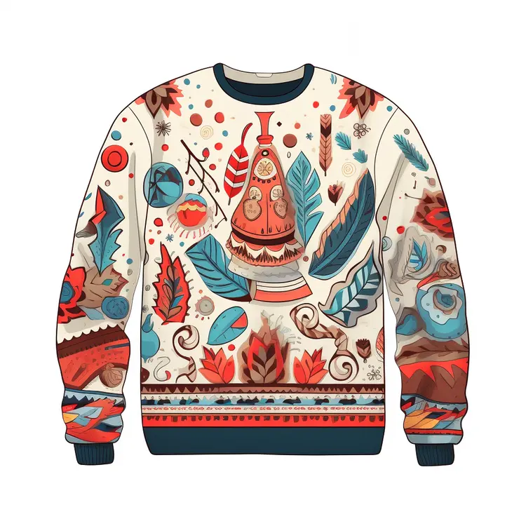 Colorful Patterned Sweater for Winter Holidays