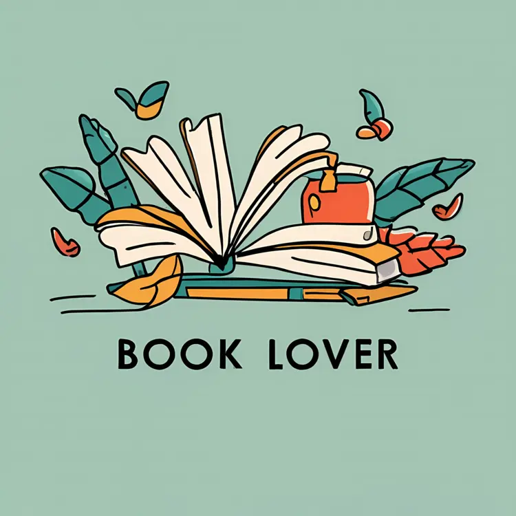 Book Lover with Open Book and Coffee