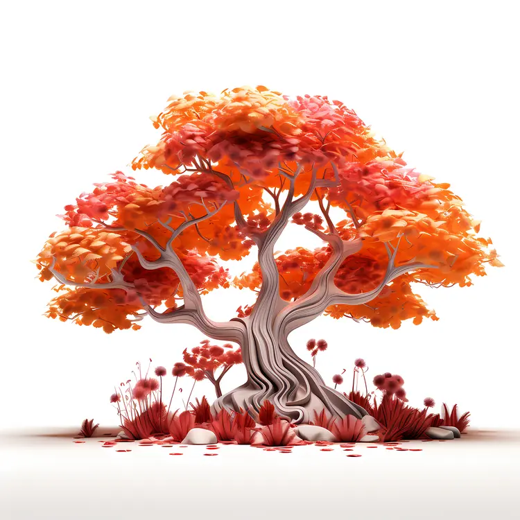 Artistic Tree with Vibrant Leaves