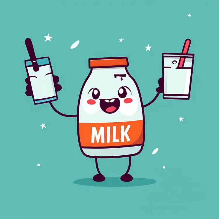 Cute Milk Bottle Cartoon