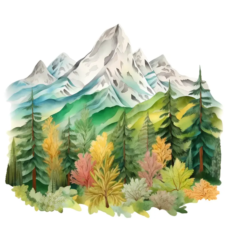 Mountain Landscape with Forest