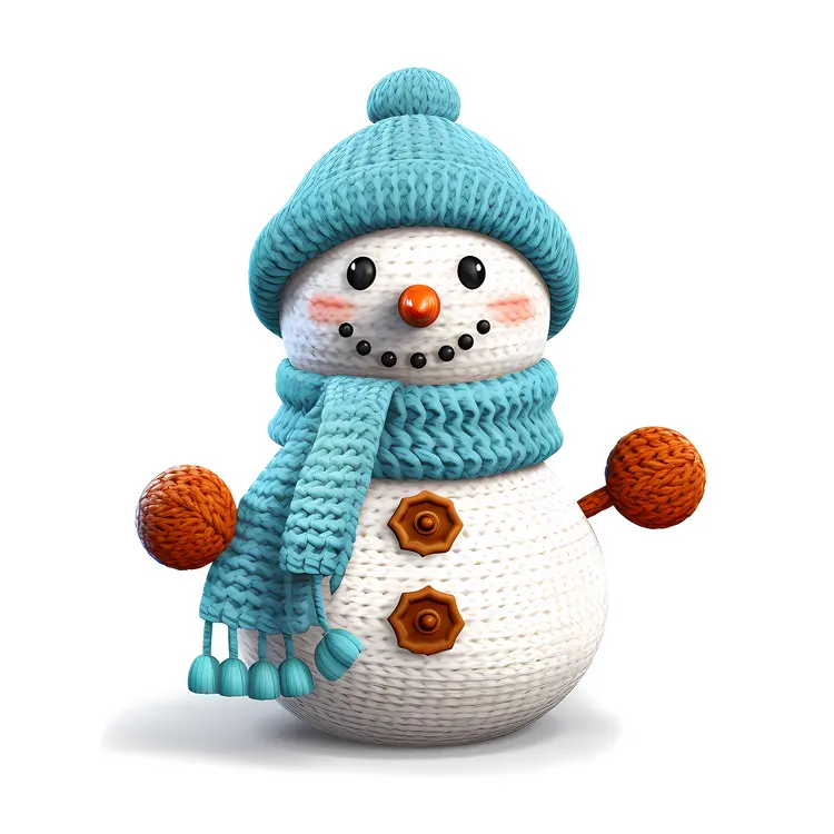 Adorable Crochet Snowman with Blue Scarf and Hat