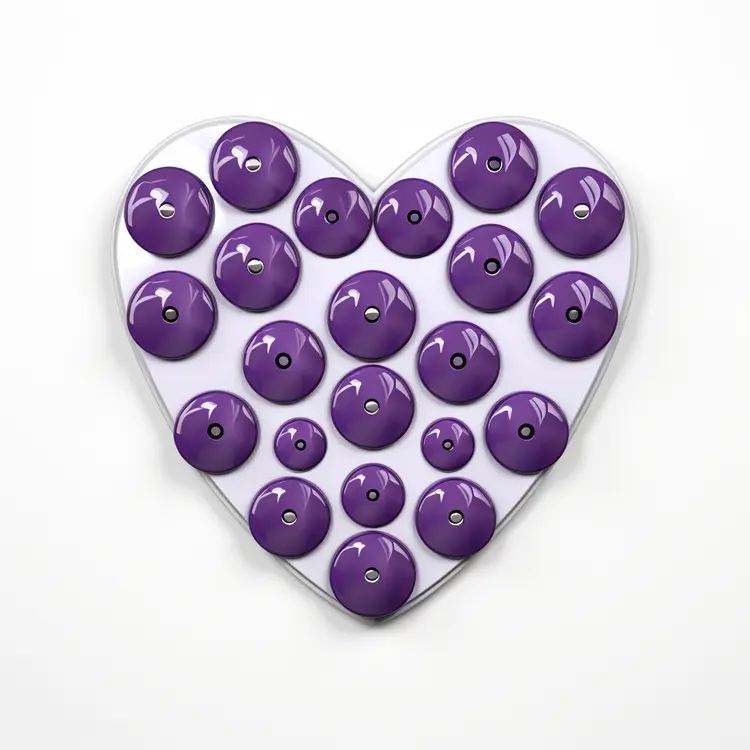 Heart-Shaped Purple Button Arrangement for Valentine's Day Crafts