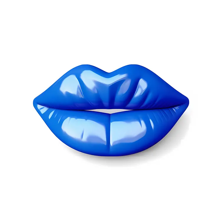 Glossy Blue Lips Illustration