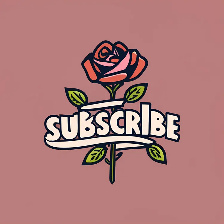 Handwritten Subscribe Text with Rose