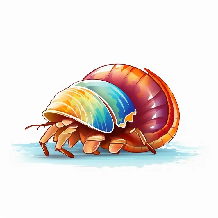 Colorful Hermit Crab Illustration