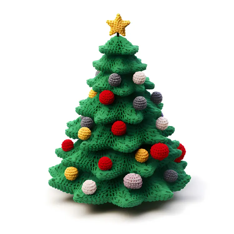 Green Christmas Tree with Ornaments