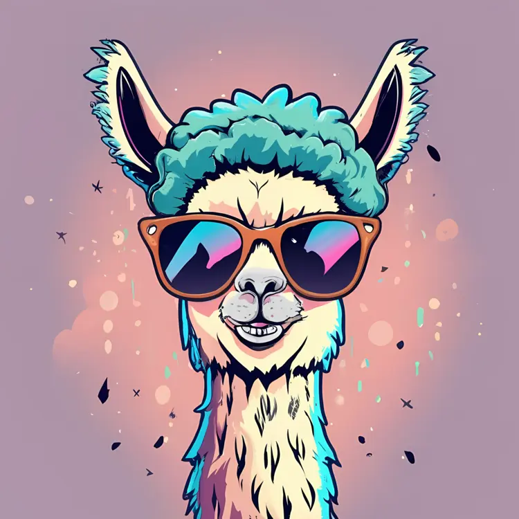 Cool Llama with Sunglasses