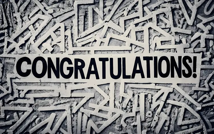 Congratulations with Arrows on Gray Pattern