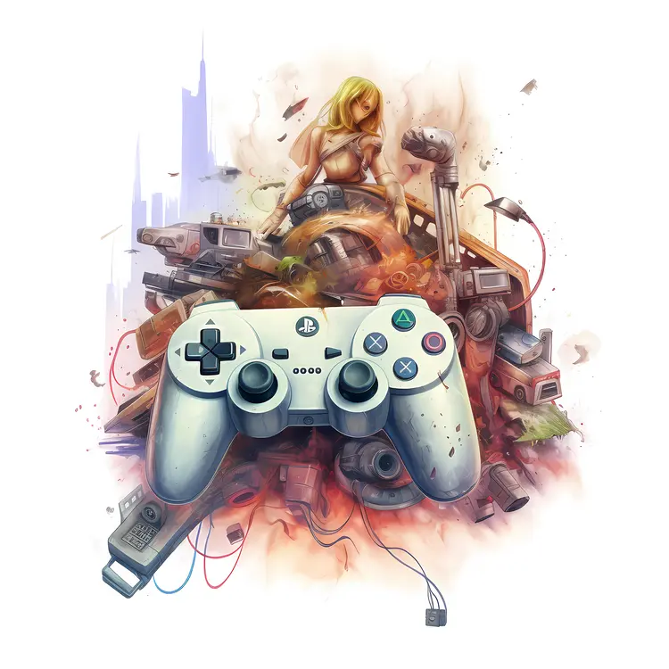 Futuristic Game Controller with Sci-Fi Elements