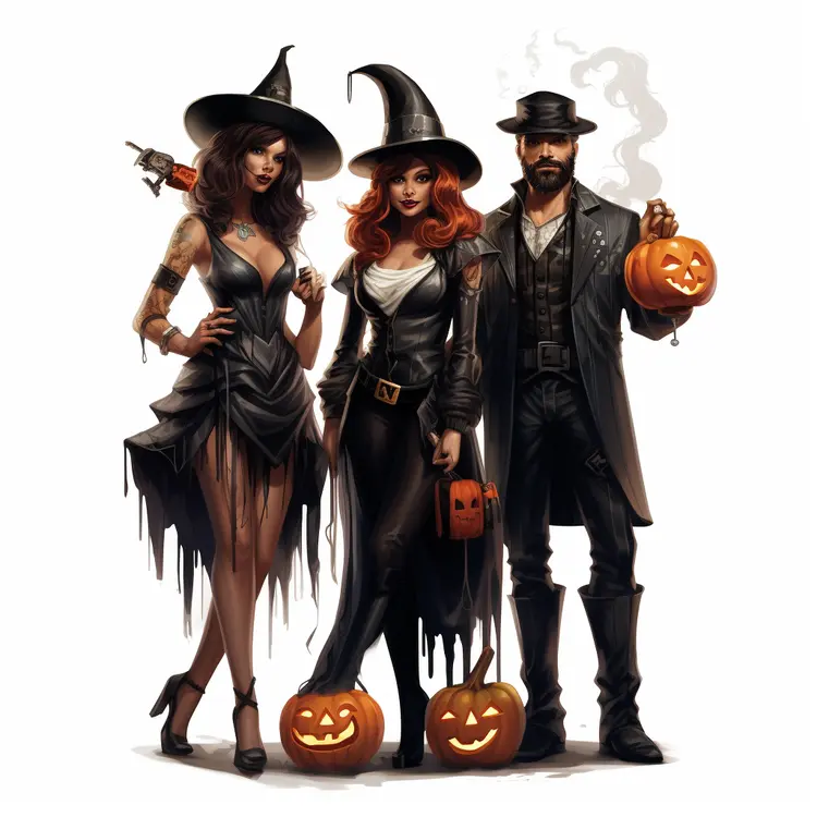 Halloween Characters in Costumes