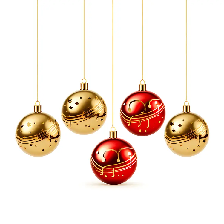 Gold and Red Christmas Balls