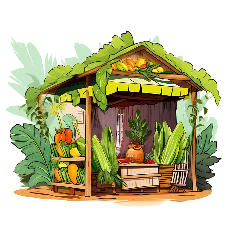Fresh Vegetable Stand at Outdoor Market