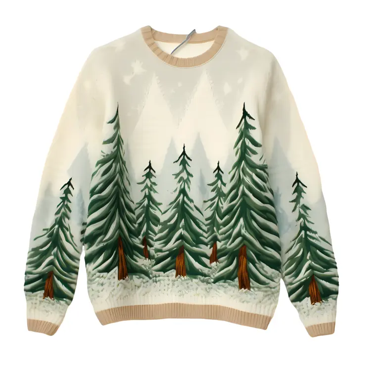 Sweater with Forest Design