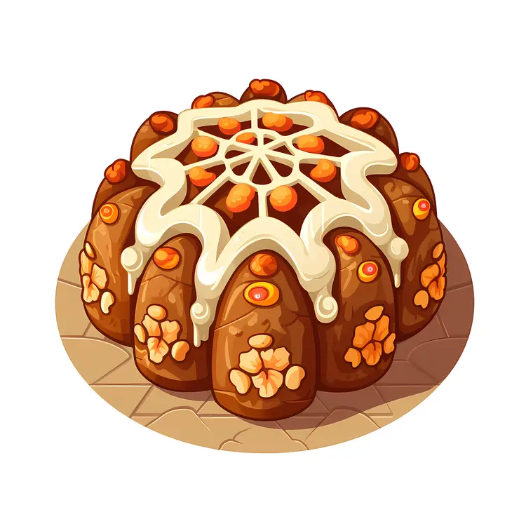 Decorated Bread with Icing for Day of the Dead
