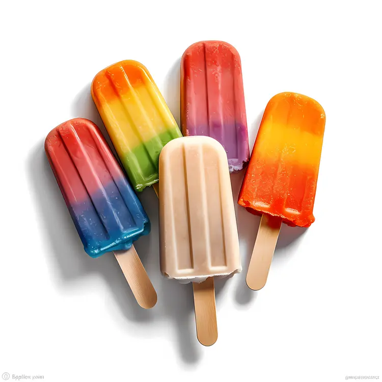 Colorful Rainbow Popsicles