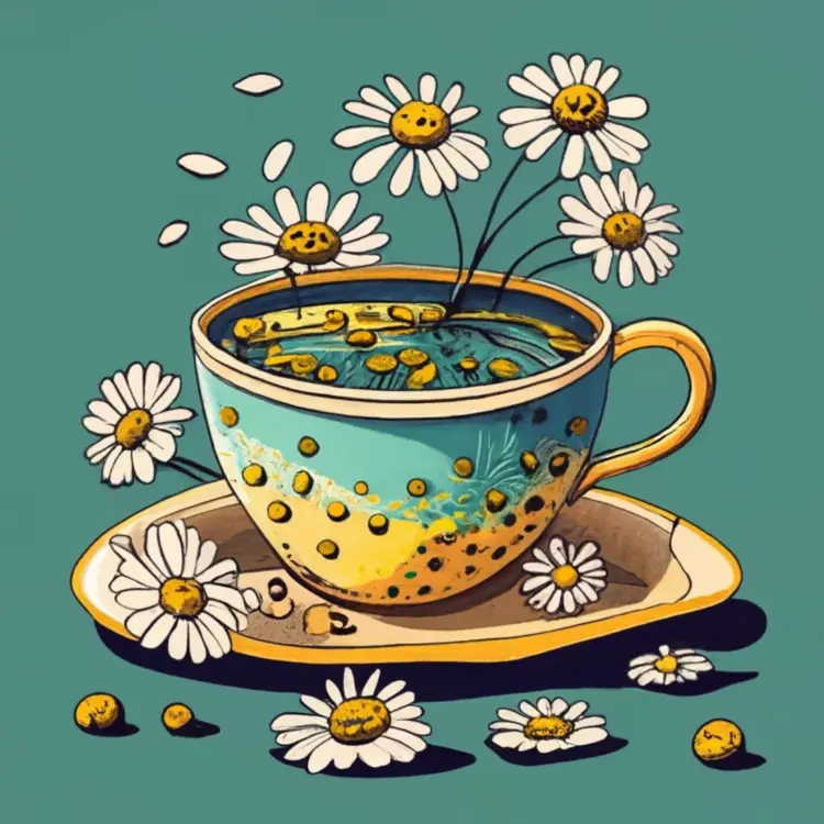 Chamomile Tea in a Decorative Cup