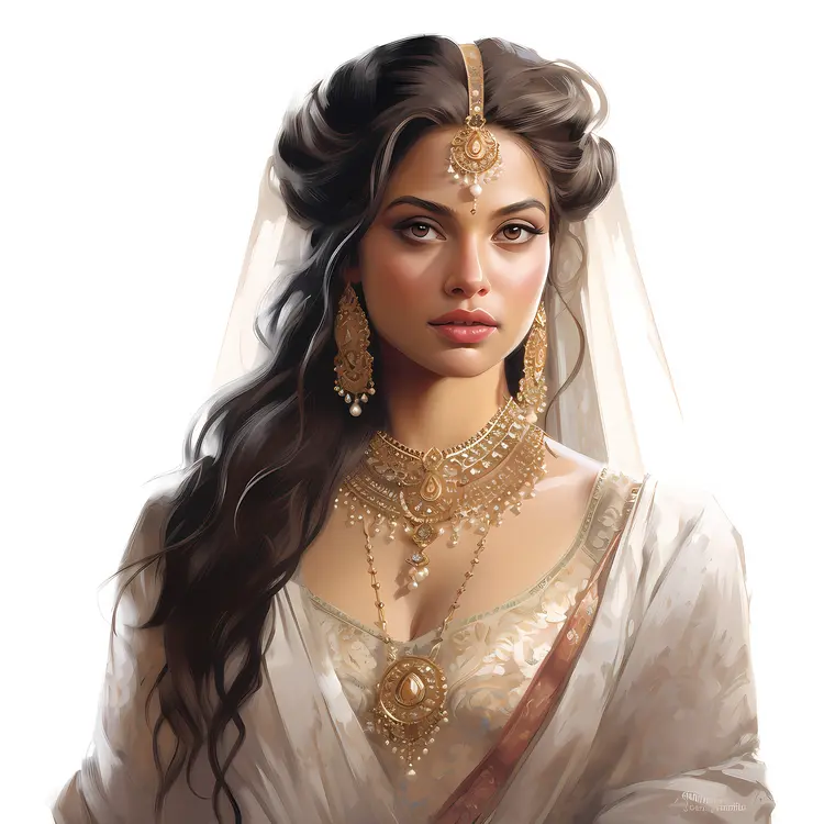 Traditional Bride Portrait with Ornate Jewelry