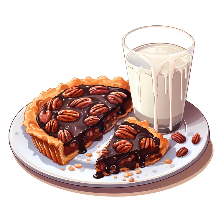 Delicious Pecan Pie with Milk