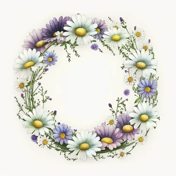 Beautiful Flower Wreath with Daisies for Spring Decor