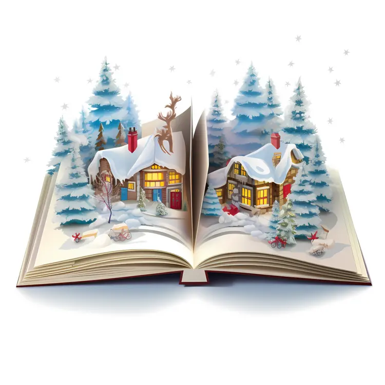 Christmas Snowy House Scene