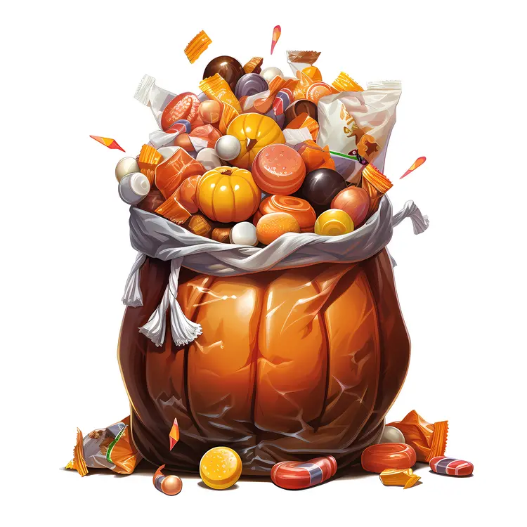 Overflowing Halloween Candy Bag