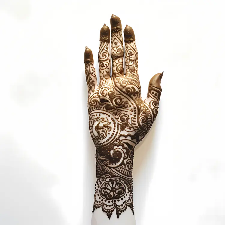 Intricate Henna Hand Pattern