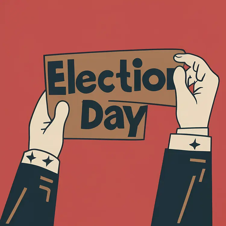 Hands Holding Election Day Sign