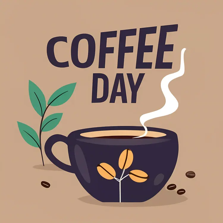 Coffee Day Cup with Leaves