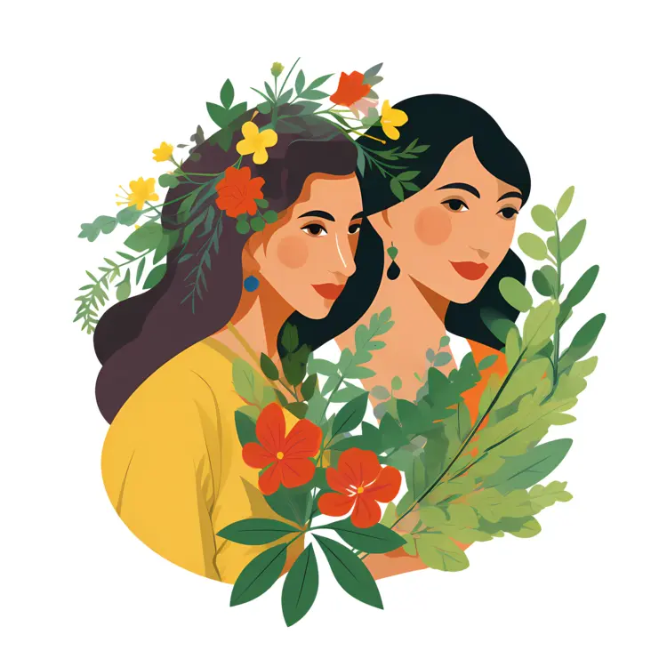 Beautiful Women with Floral Decorations
