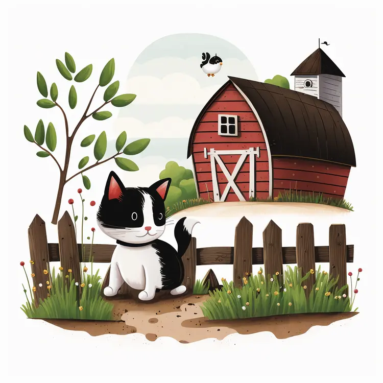 Cute Cat in a Farm Setting