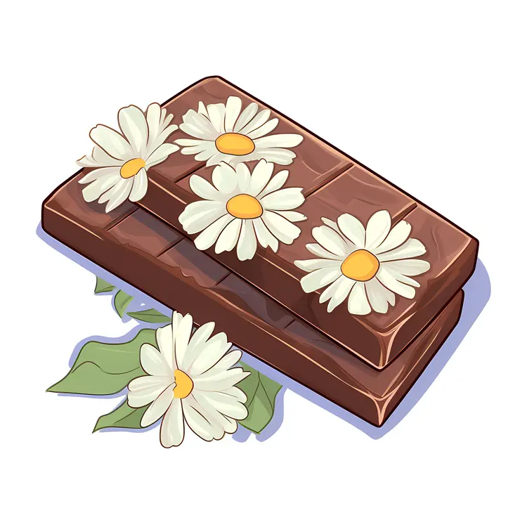Chocolate Bar with Flowers Illustration