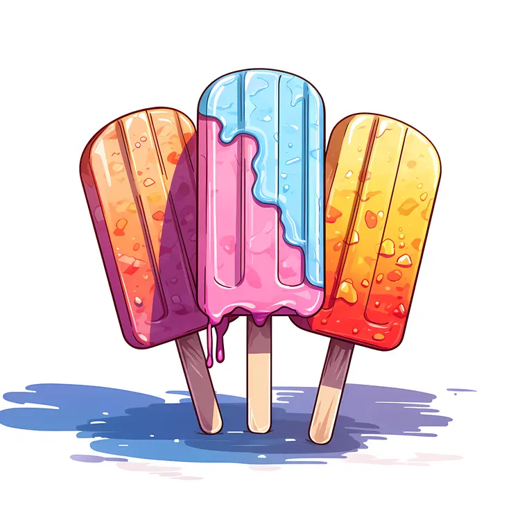 Three Melting Popsicles