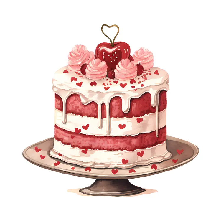 Heart Cake with Pink Icing
