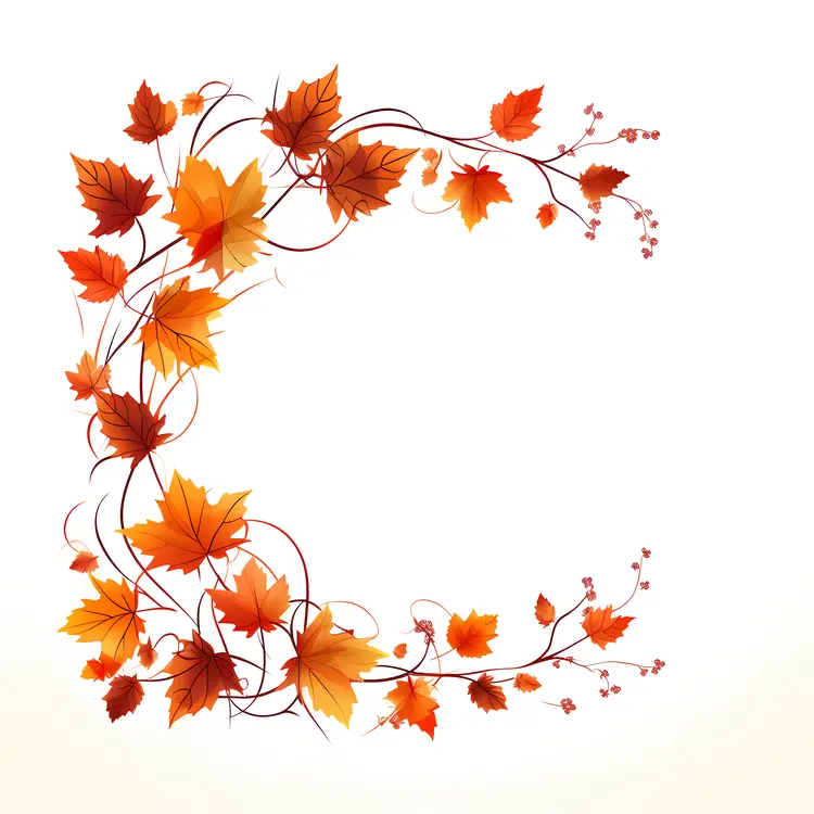 Colorful Autumn Leaves Decorative Frame