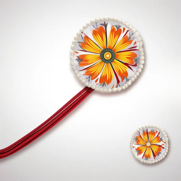 Traditional Red Kanzashi Hair Accessory with Floral Design