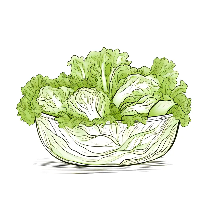 Fresh Green Lettuce in a Bowl
