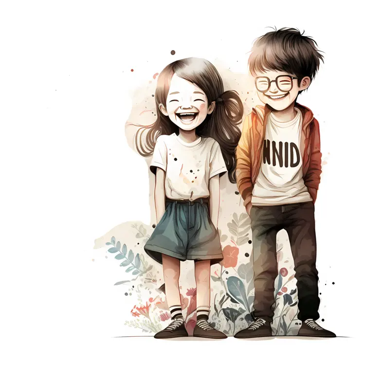 Happy Children Smiling Together