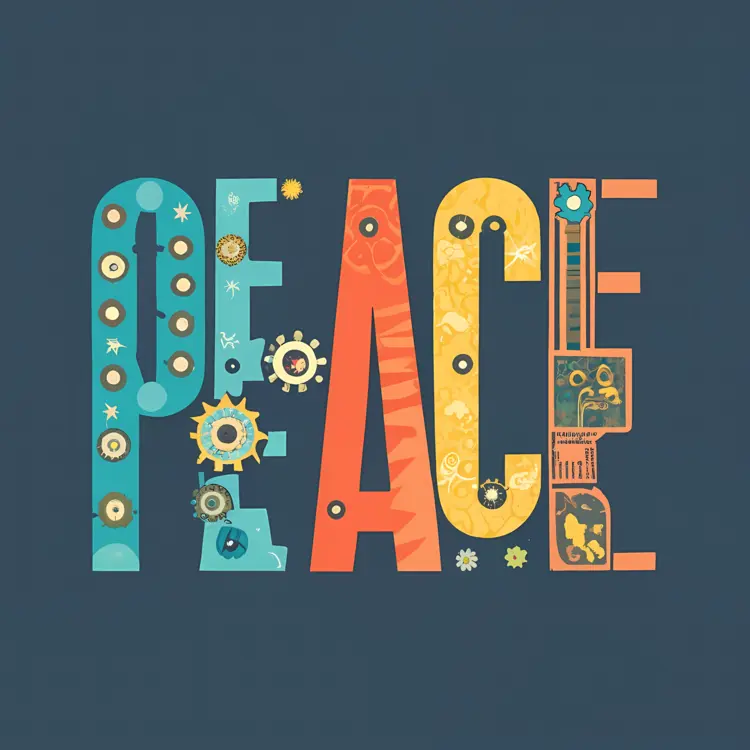 Colorful Peace Typography Design